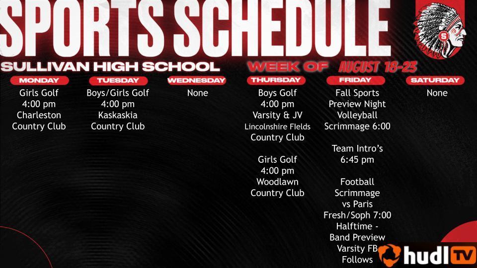 SHS Weekly Events Calendar