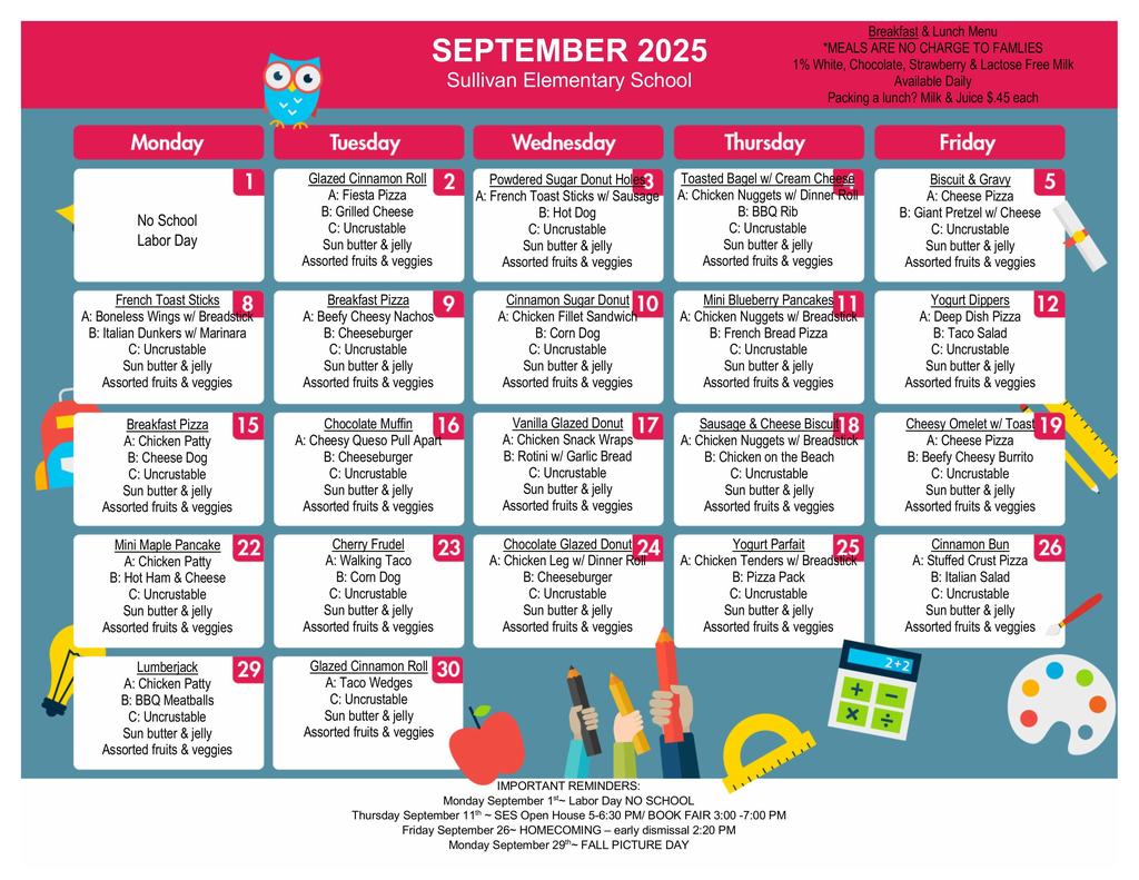 SES Sept Menu