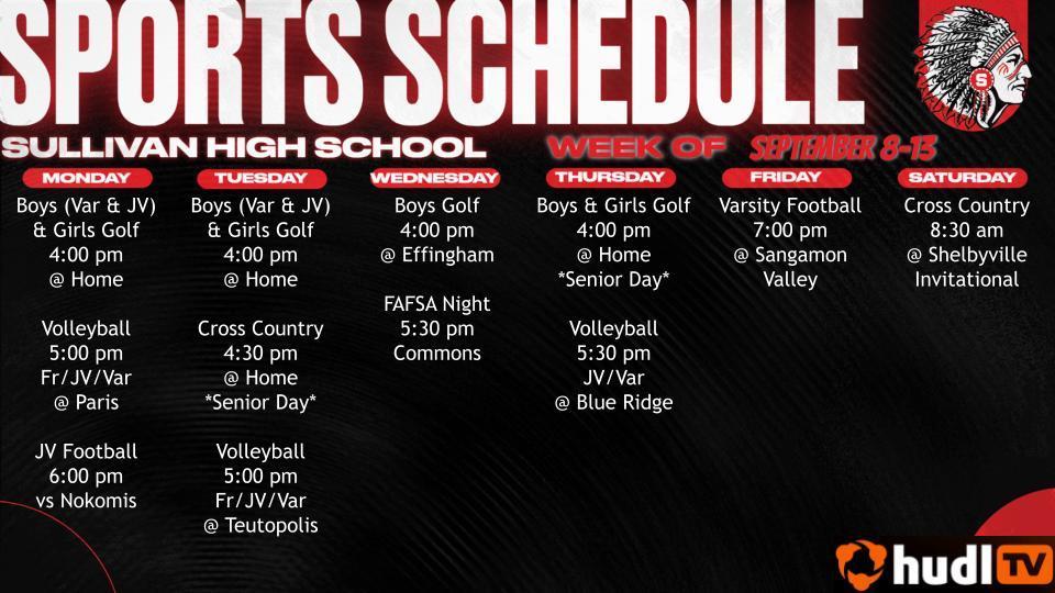 SHS Weekly Events Calendar