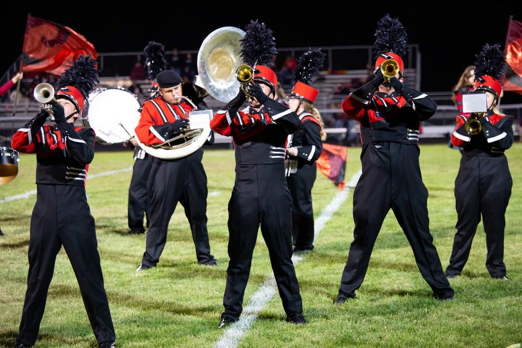 Members of the Marching Redskins perform at the Halftime Show on September 5th