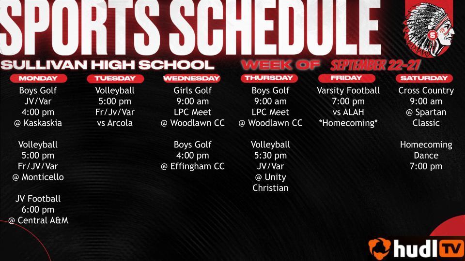 SHS Weekly Events Calendar