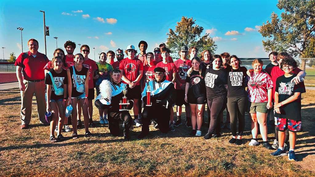 Members of the Sullivan High School Marching Band pose for a photo after placing 2nd in Class 1A at the Effingham Marching Band Invitational. The band also received the caption award for Best General Effect.