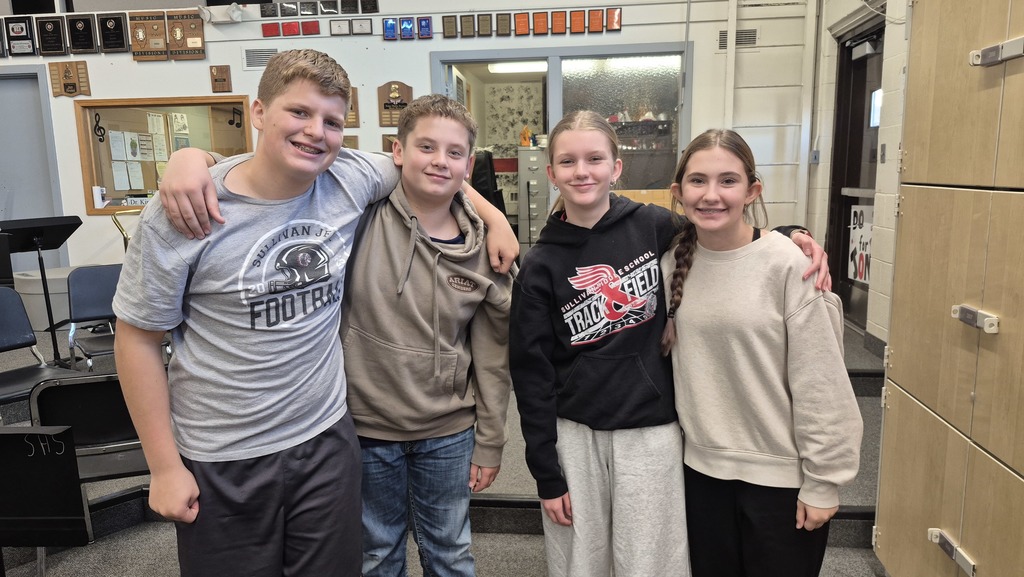 Junior High Band Students are recognized for Section of the Week for their help with rehearsal during an absence.