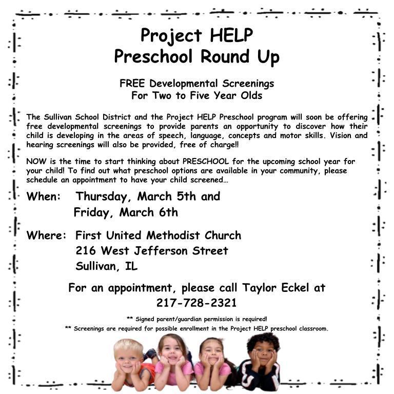 Project HELP Preschool Round Up