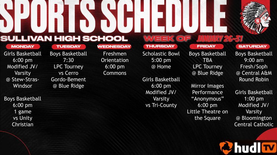 SHS Weekly Events Calendar