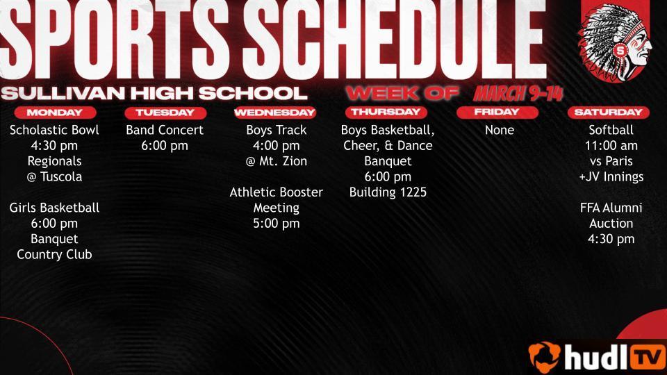 SHS Weekly Events Calendar