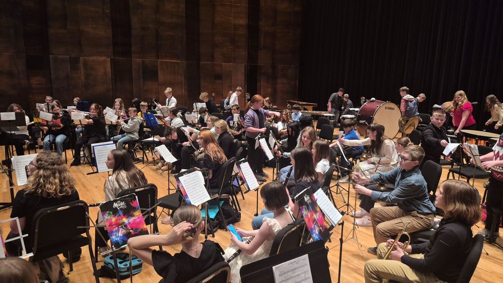 6th Grade EGM Participants before and during their festival day at EIU.