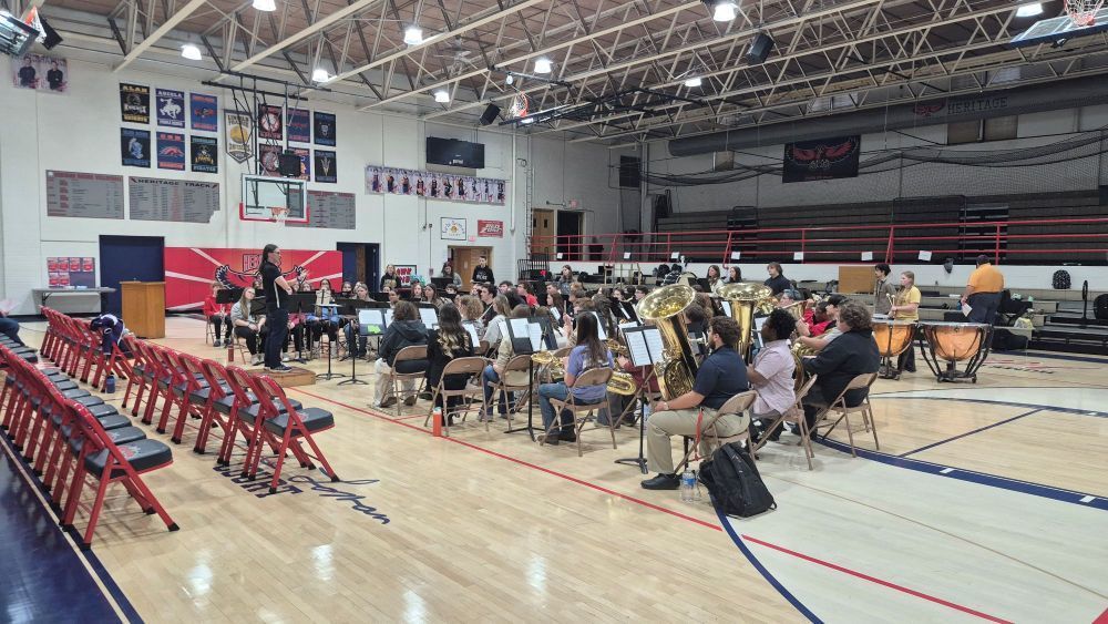 High School Band Members Bryson Wilson, Evan Loy, Claire Kursell, and Carson Swinford attended the LPC Honor Band on Thursday at Heritage High School.