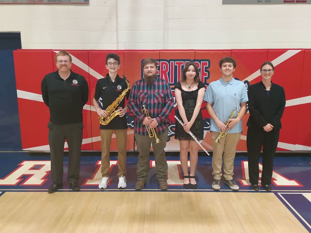 High School Band Members Bryson Wilson, Evan Loy, Claire Kursell, and Carson Swinford attended the LPC Honor Band on Thursday at Heritage High School.