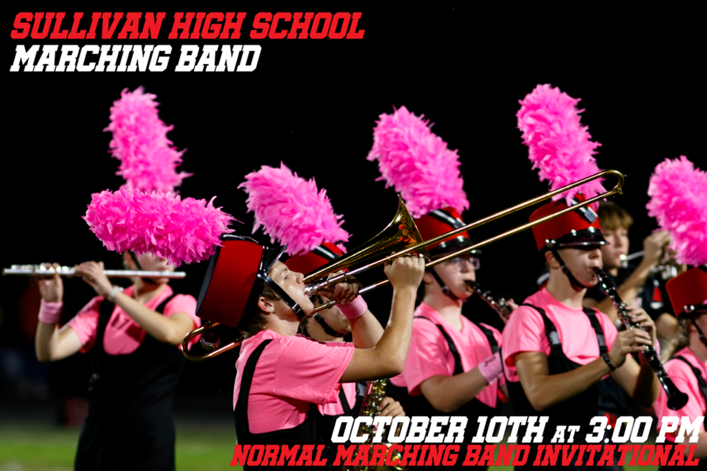 The High School Marching Band will be performing at the Normal Marching Band Invitational at 3 PM at Tucci Stadium in Bloomington, IL.