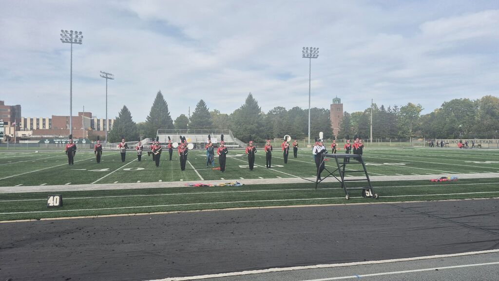 The Marching Band takes the field for competition at the Normal Marching Band Invitational. The band placed 2nd in Class 1A.