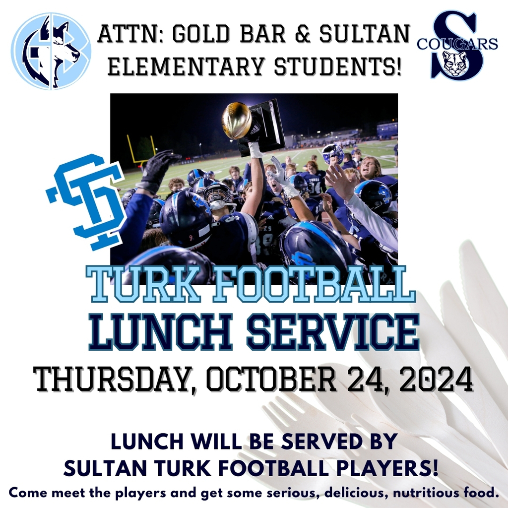Turk Football Lunch Service Thursday 10/24/24 - lunch at GBE and SES served by Sultan Turks football players.
