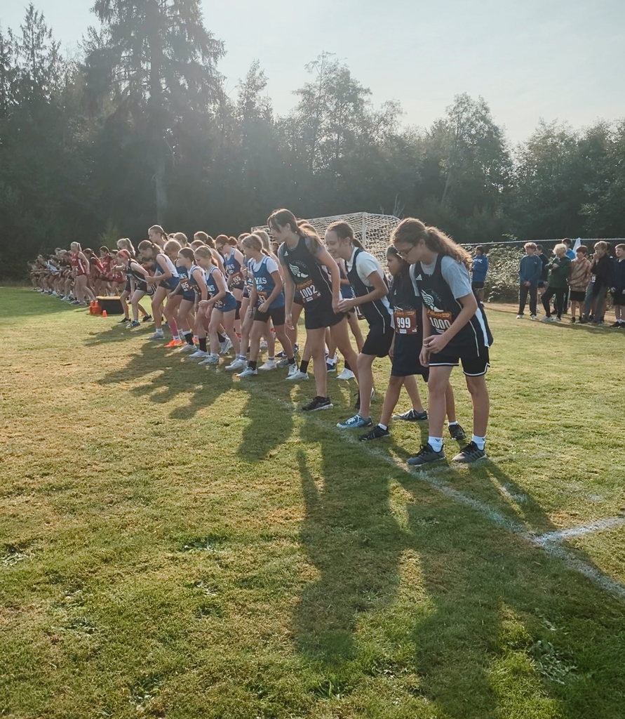 Cross Country girl runners lined up.