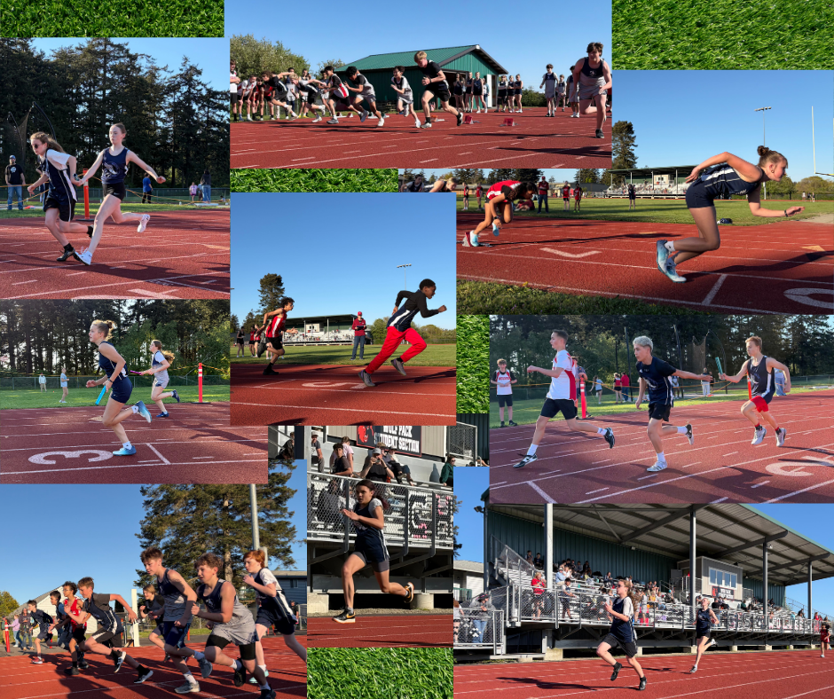 Track and field at a meet.