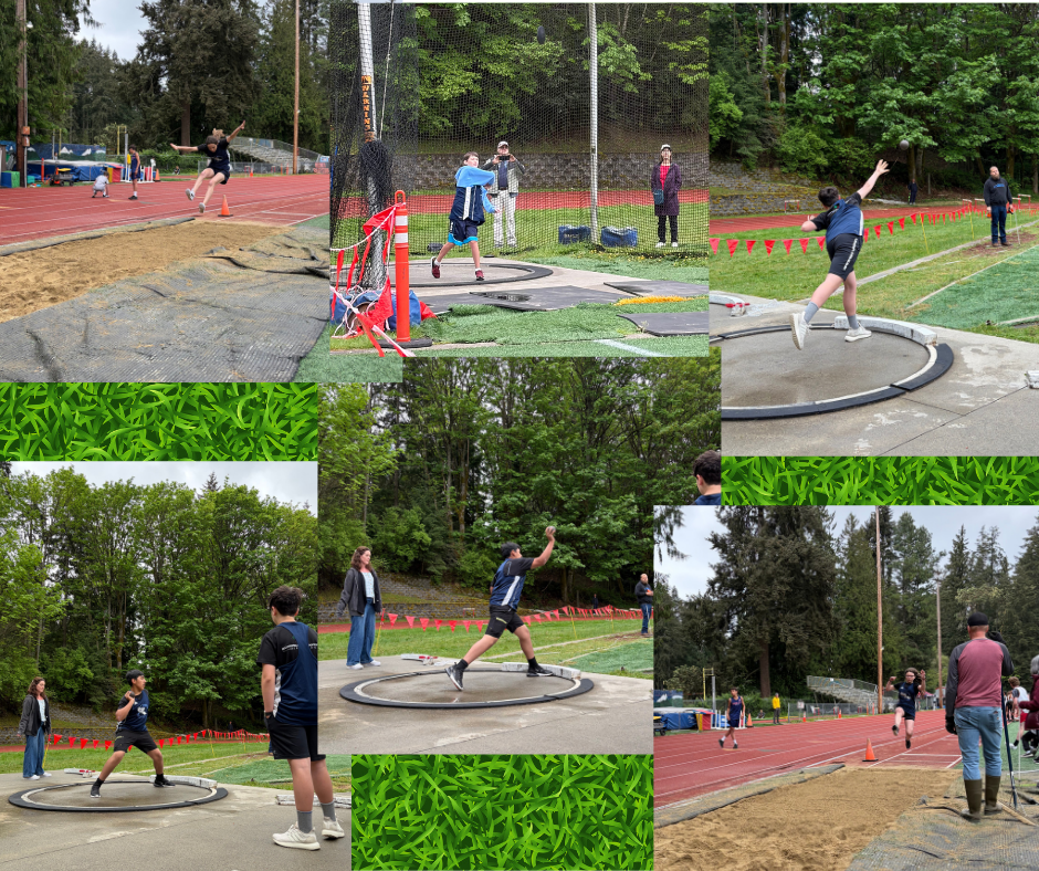 Track and field competing on the field.