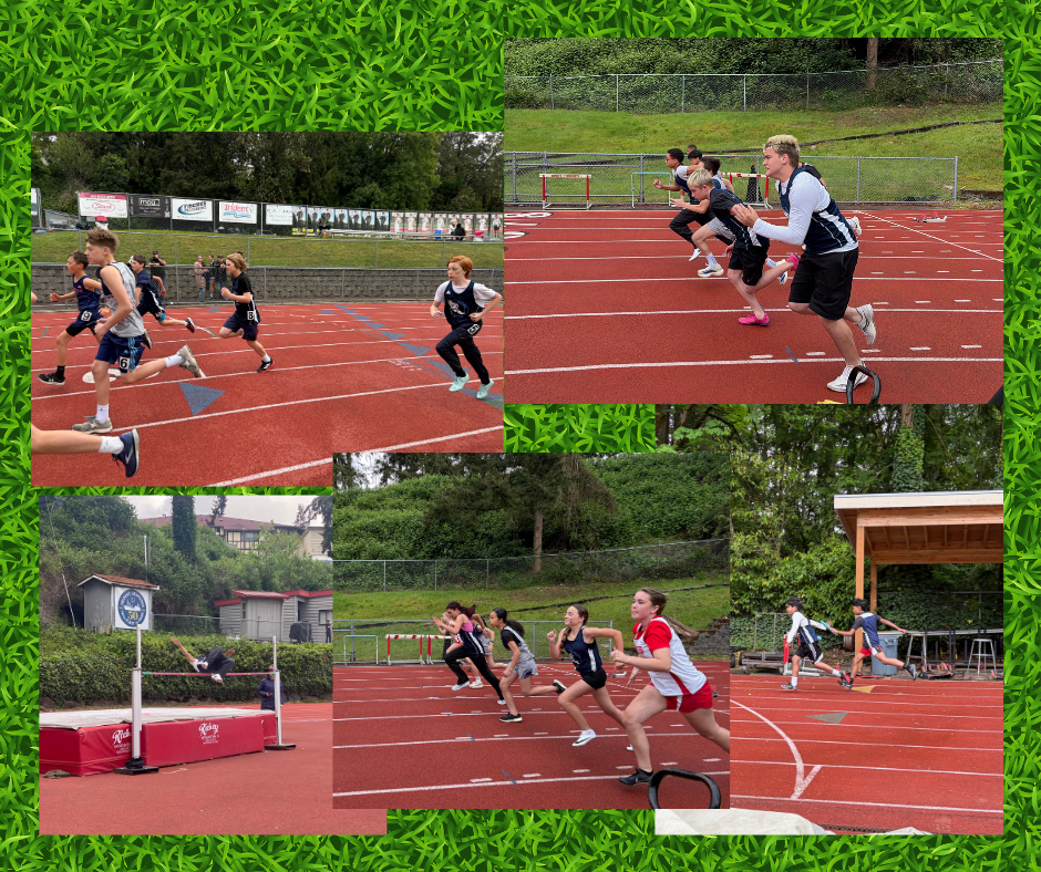 Track and field athletes competing on the track.