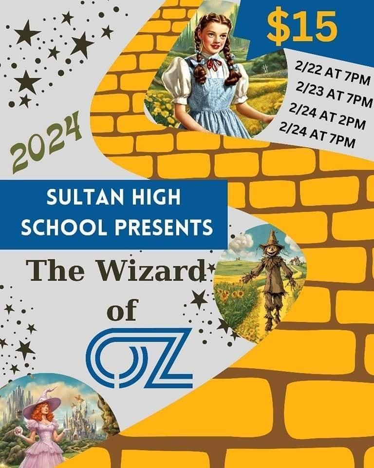 Wiard of Oz flier 2/22 7 pm, 2/23 7pm, 2/24 2 & 7 pm