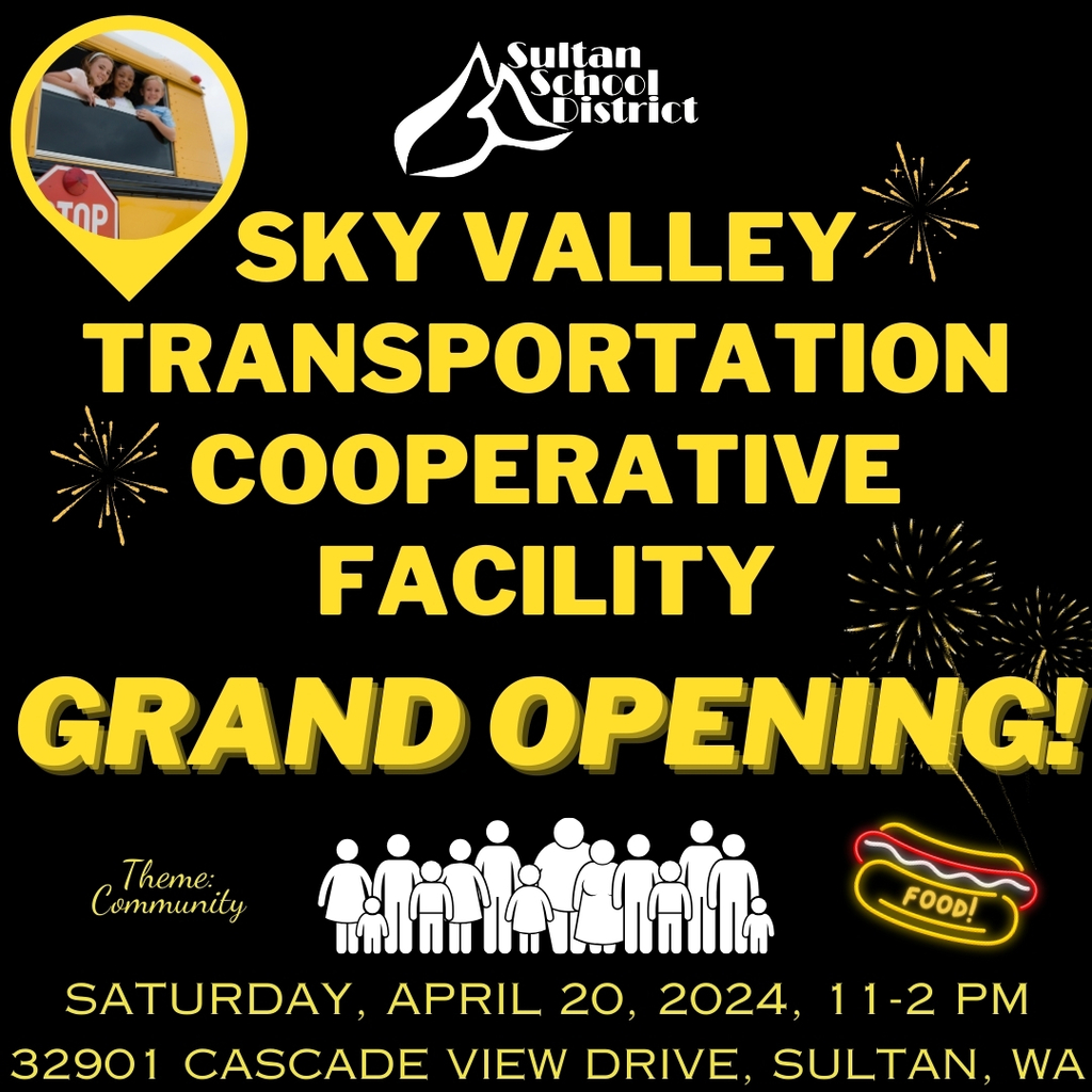 Sky Valley Transportation Cooperative Facility GRAND OPENING 4/2/24 11 AM - 2 PM at 32901 Cascade View Drive, Sultan, WA 98294 FREE HOT DOGS!!