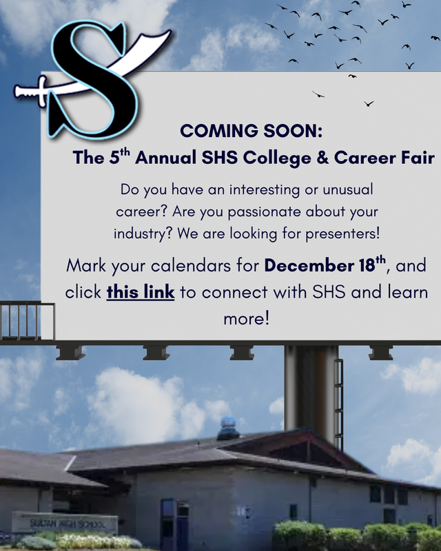 Flyer for the 5th annual shs college and career fair on December 18th