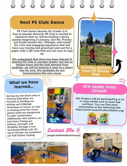 PE Newsletter Sultan Elementary