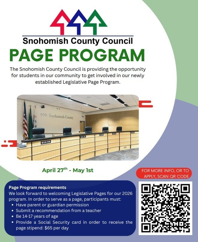 Snohomish County Council Page Program information 