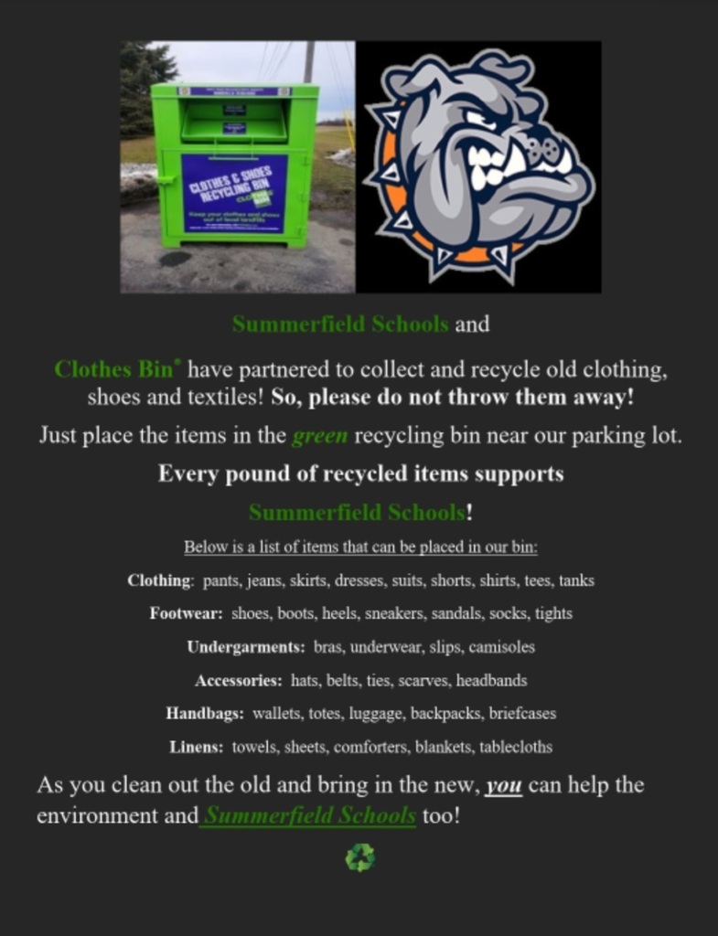 Clothing Bin's acceptable donations
