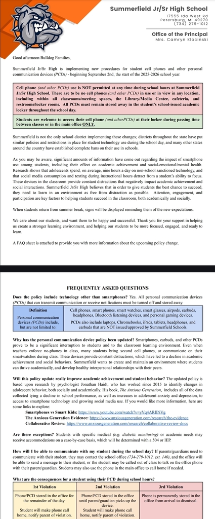 Informational Letter, FAQ Sheet