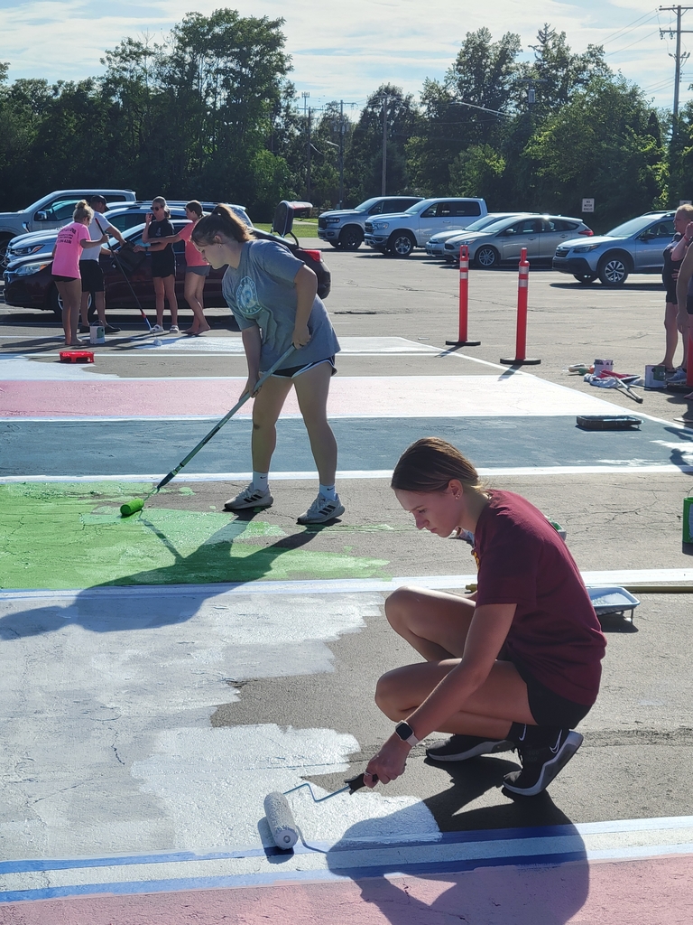 Seniors painting their spots
