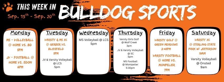 This Week in Bulldog Sports! September 15-20.