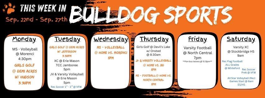 This week in Bulldog Sports 09/22 - 09/27