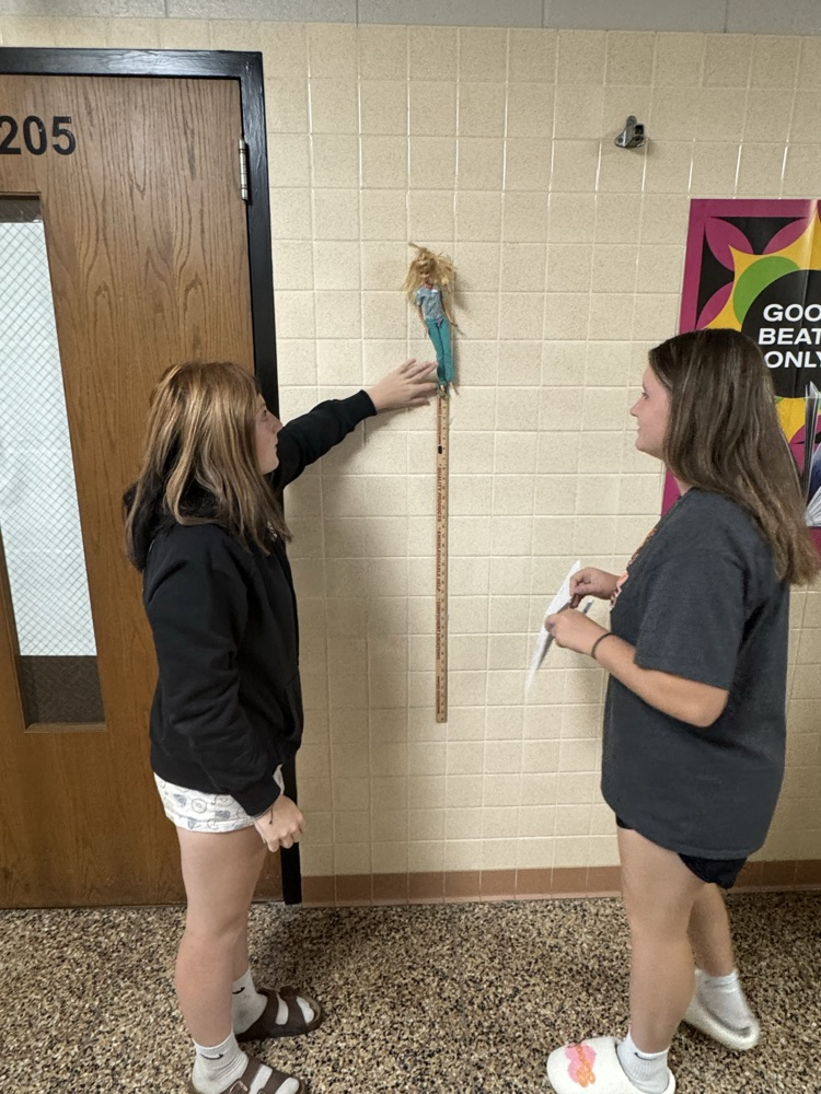 Student participating in bungee jumping Barbies