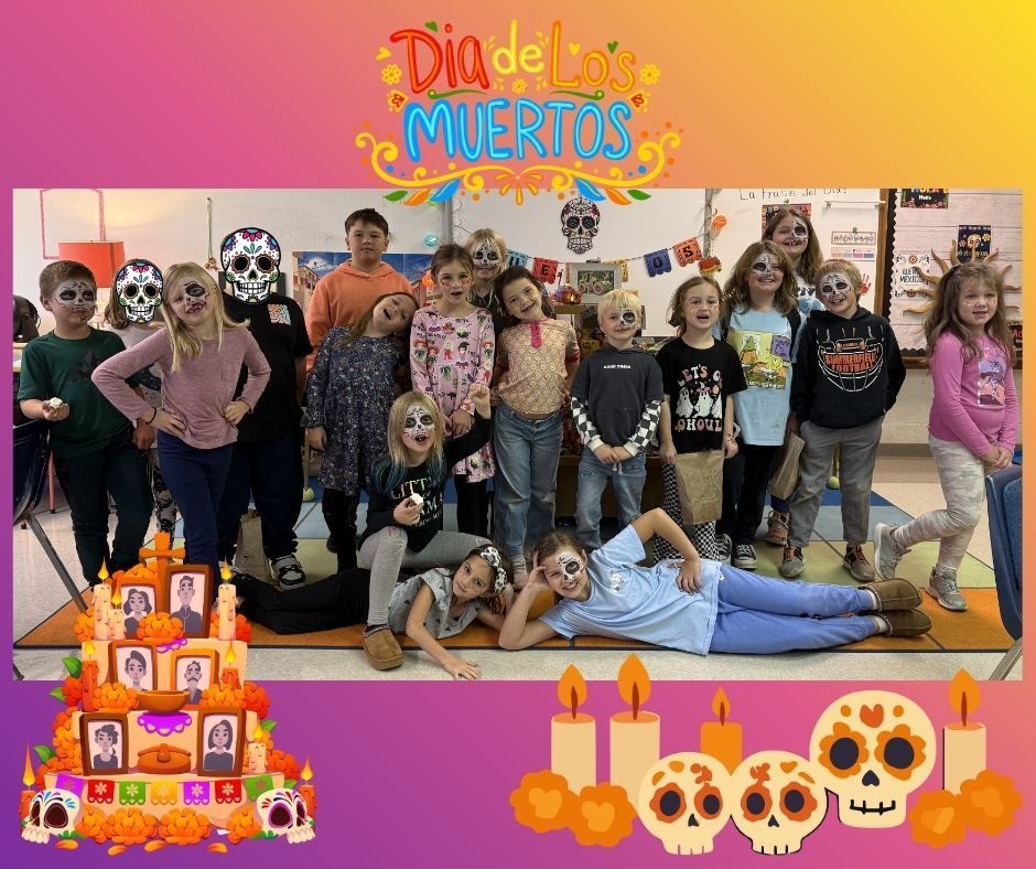 Our after school Spanish Club got to celebrate Dia de Los Muertos with Señorita Sue. They learned about an offerenda and got to have their faces painted!