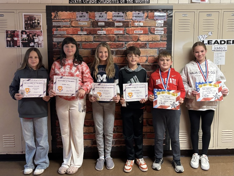 Sixth-Grade Students of the Month!
