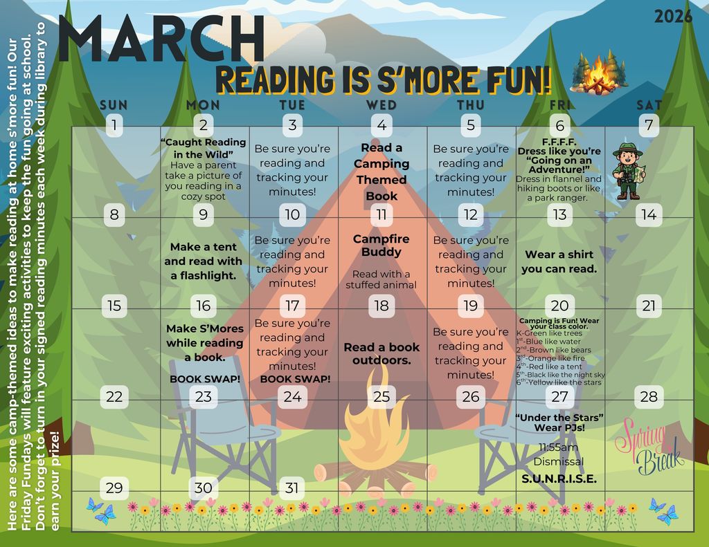 Reading Month Calendar 26