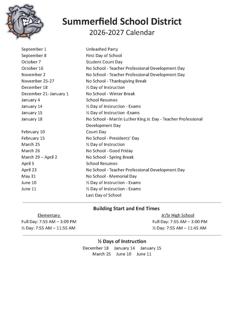 District Calendar 26-27