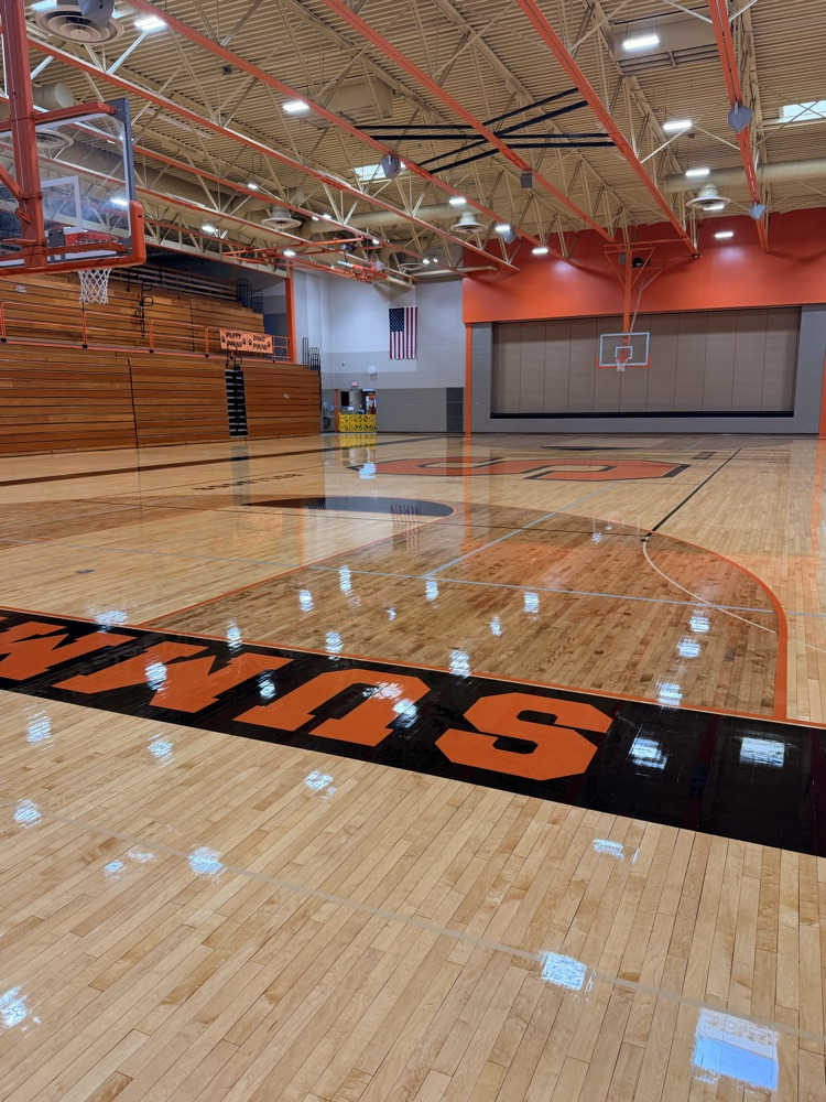 Picture of refinished gym floor