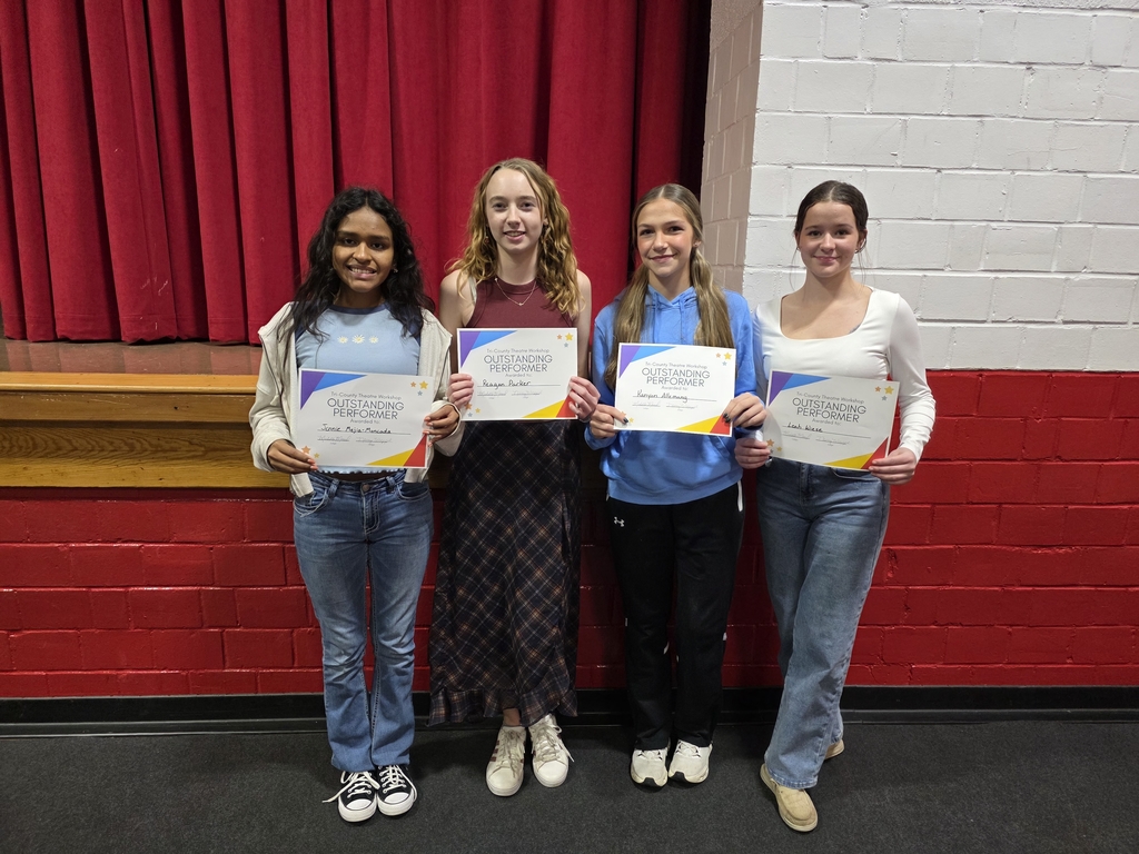 Tri-County Workshop's Outstanding performers from Summerland: Jennie, Reagan, Kanyon, and Leah. Not pictured: Hudson