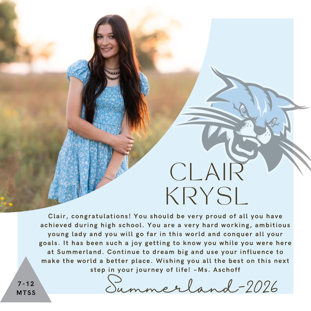 Senior Salute for Clair Krysl written by Ms. Aschoff