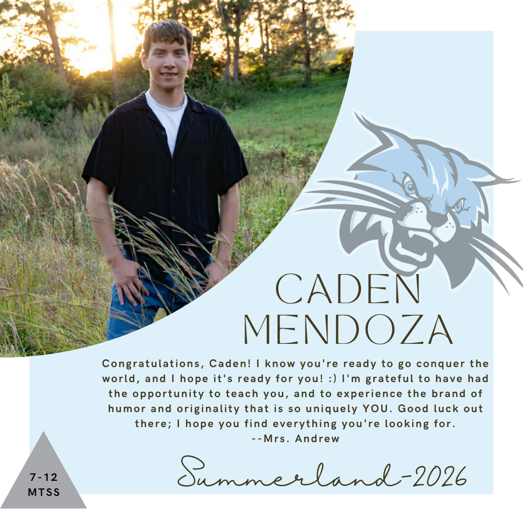 Senior Salute for Caden Mendoza written by Mrs. Andrew