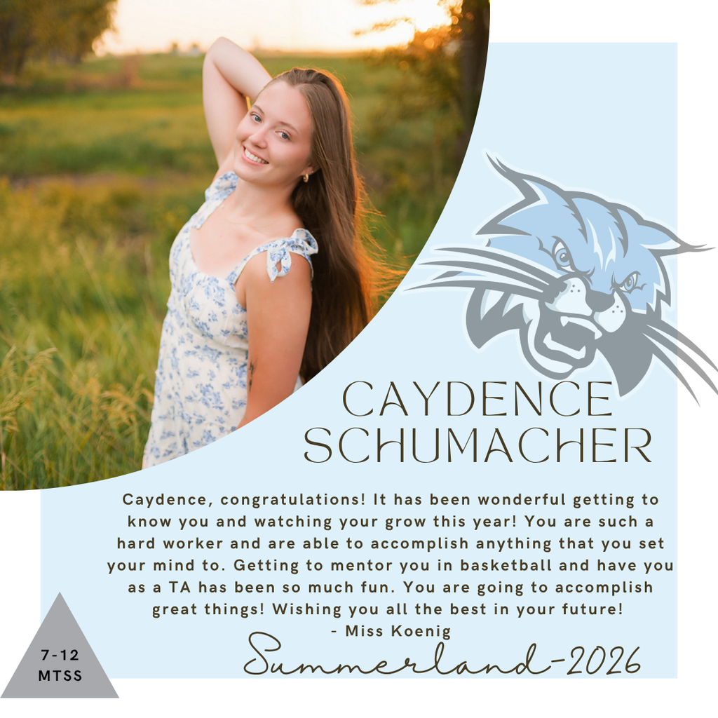Senior Salute for Caydence Schumacher written by Miss Koenig