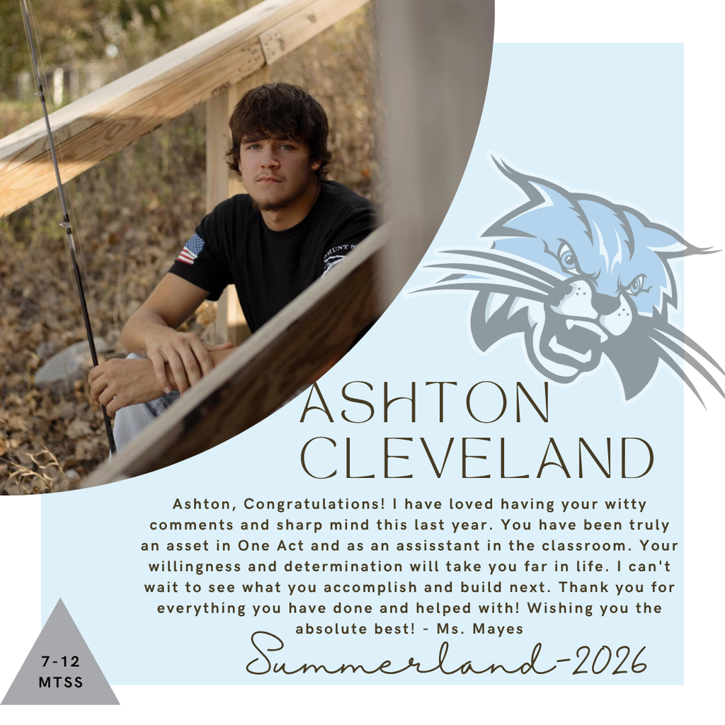 Senior Salute for Ashton Cleveland written by Ms. Mayes