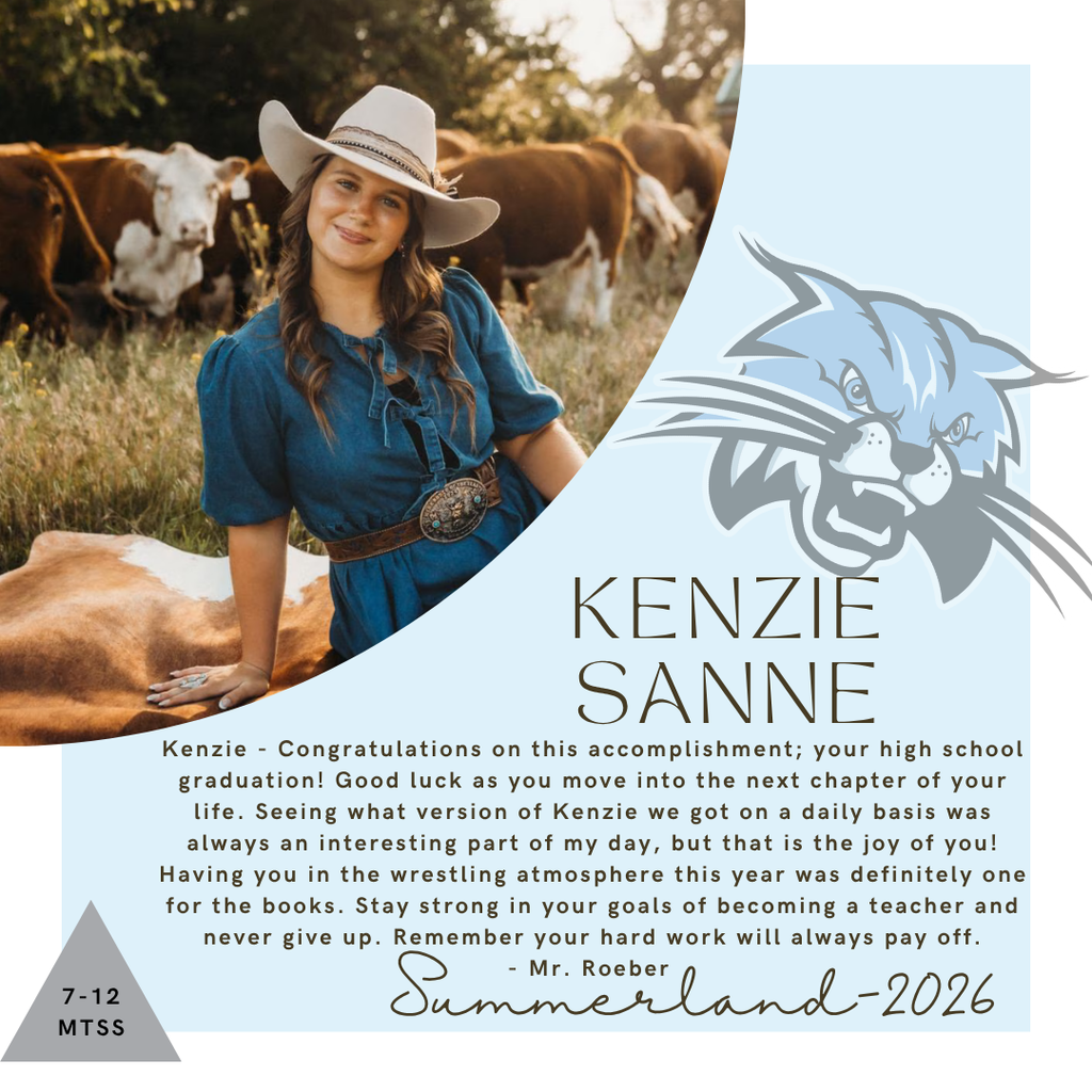 Senior Salute for Kenzie Sanne written by Mr. Roeber
