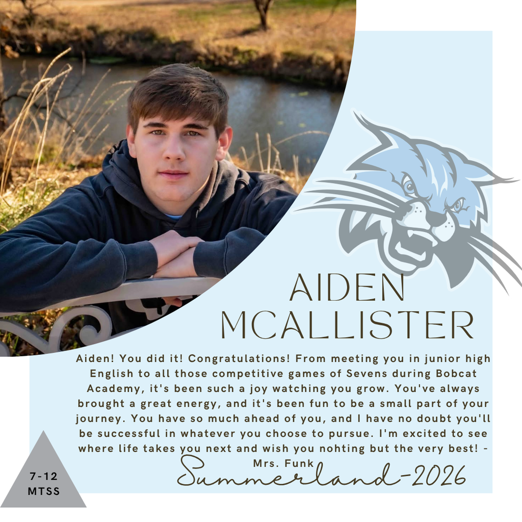 Senior Salute for Aiden McAllister written by Mrs. Funk