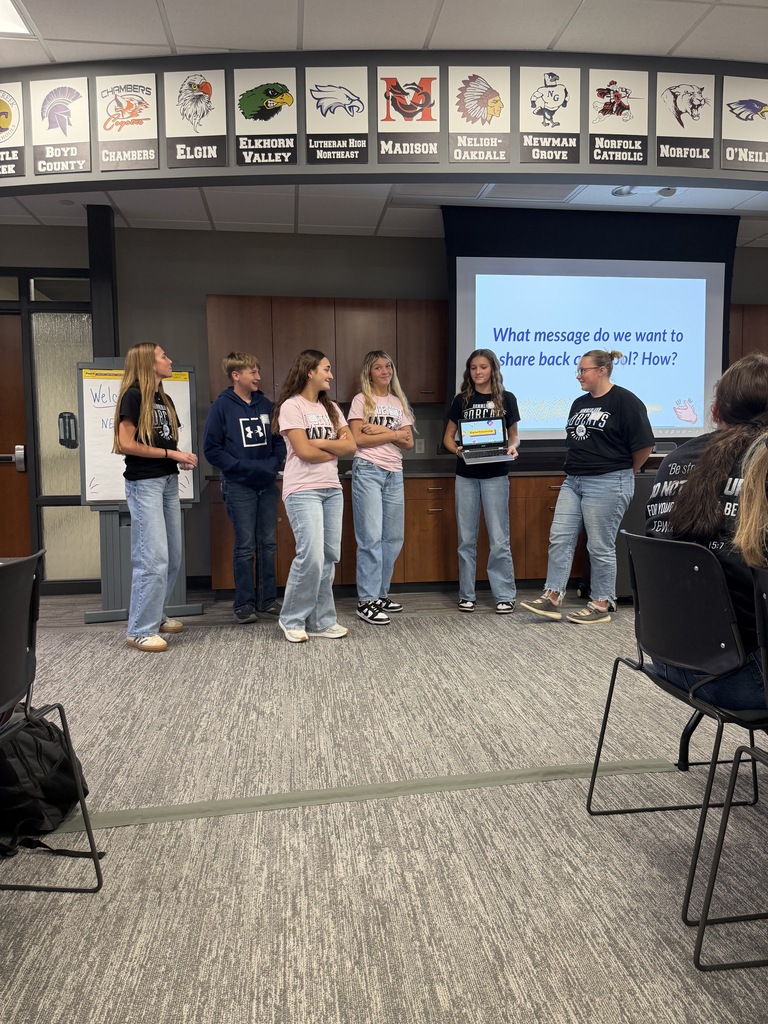 group of students standing in front of a group presenting