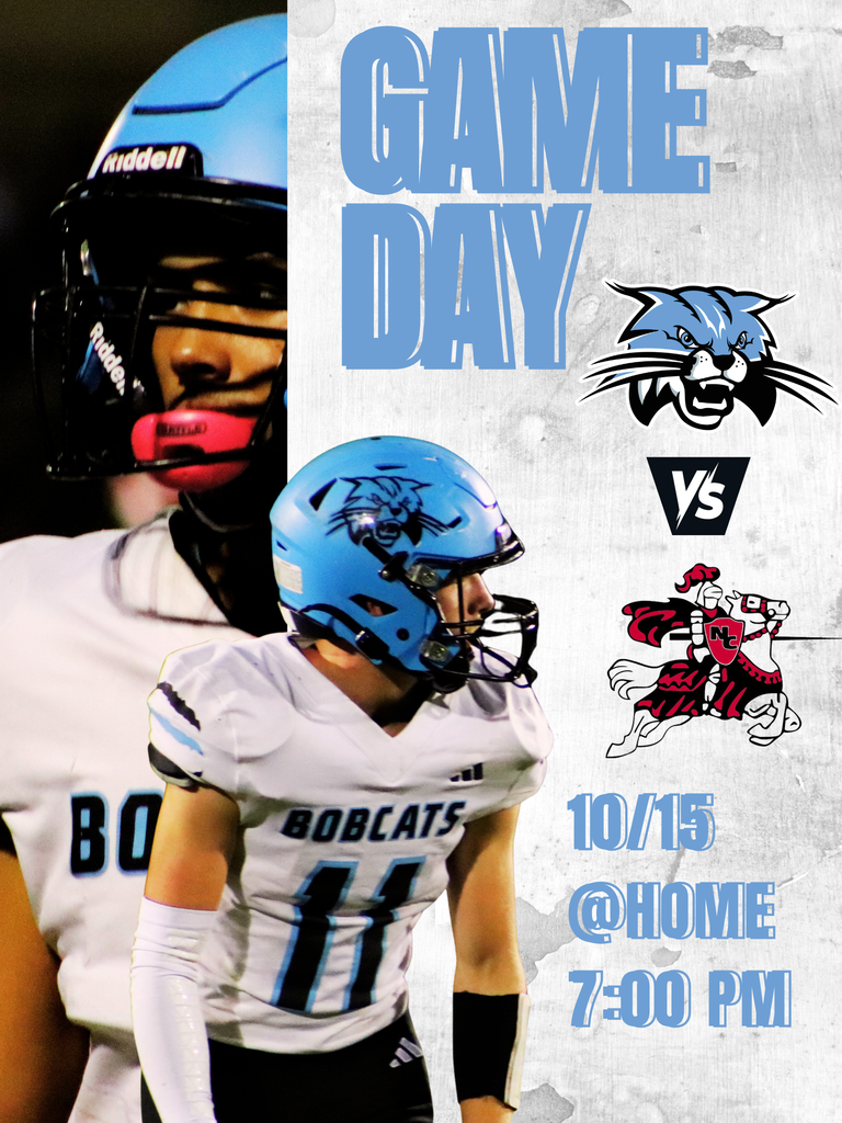 A graphic that reads " GAME DAY 10/15 @ Home 7:00 pm"