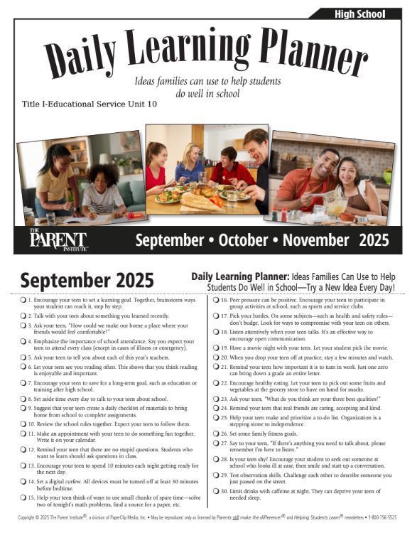Daily Learning Planner HS