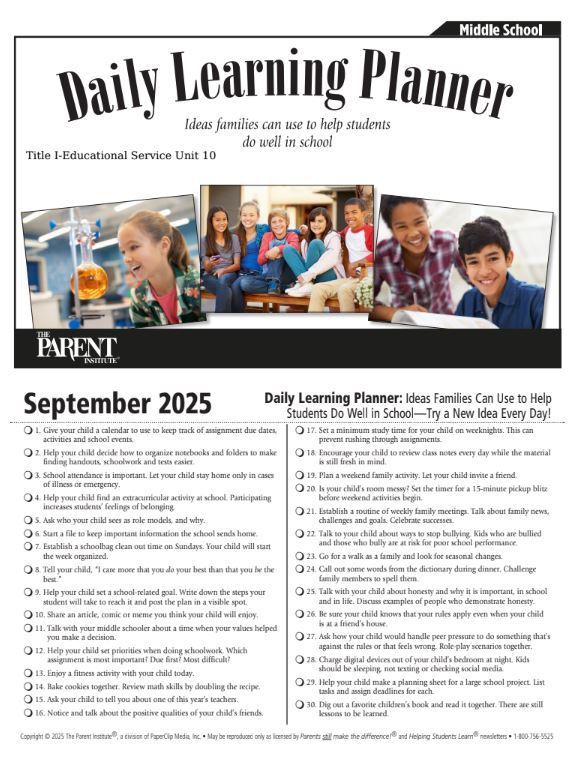 Daily Learning Planner MS