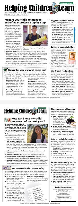 Helping Children Learn Elementary May 2026