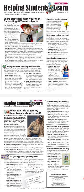 Helping Children Learn November High School