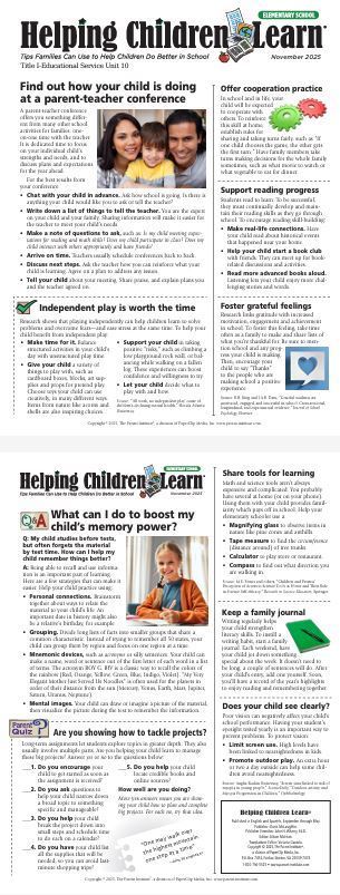 Helping Children Learn Elementary November